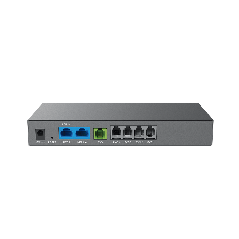 Gateway Analógico 4 FXO (Conectar Lineas Analógicas) / Puertos FXO y FXS / 3 Perfiles SIP / NAT / PoE / TR069 / Fax T.38 / 3 Vías Conferencia / AES / Failover SIP