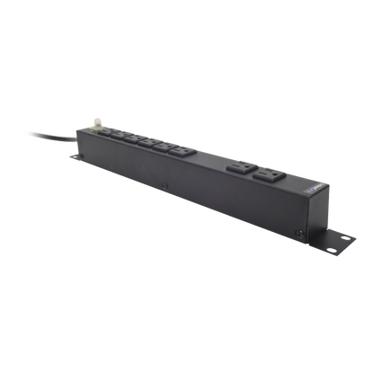 Multicontacto Horizontal (PDU) de 8 Contactos (NEMA 5-15R) Rack 19" 1UR. Voltaje Entrada/Salida: 120Vca/15A