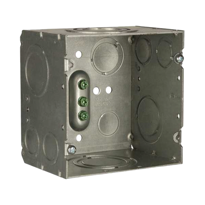 Caja Cuadrada 4- 11/16" x 4 11/16"/ Profundidad de 3-1/4"/ 2 Entradas  1", 1 1/4", 1 1/2", 2", 2 Entradas 1"-1 1/4", 2 Entradas 3/4 "- 1", 4 Entradas 1/2" - 3/4", 2 Entradas 1/2".