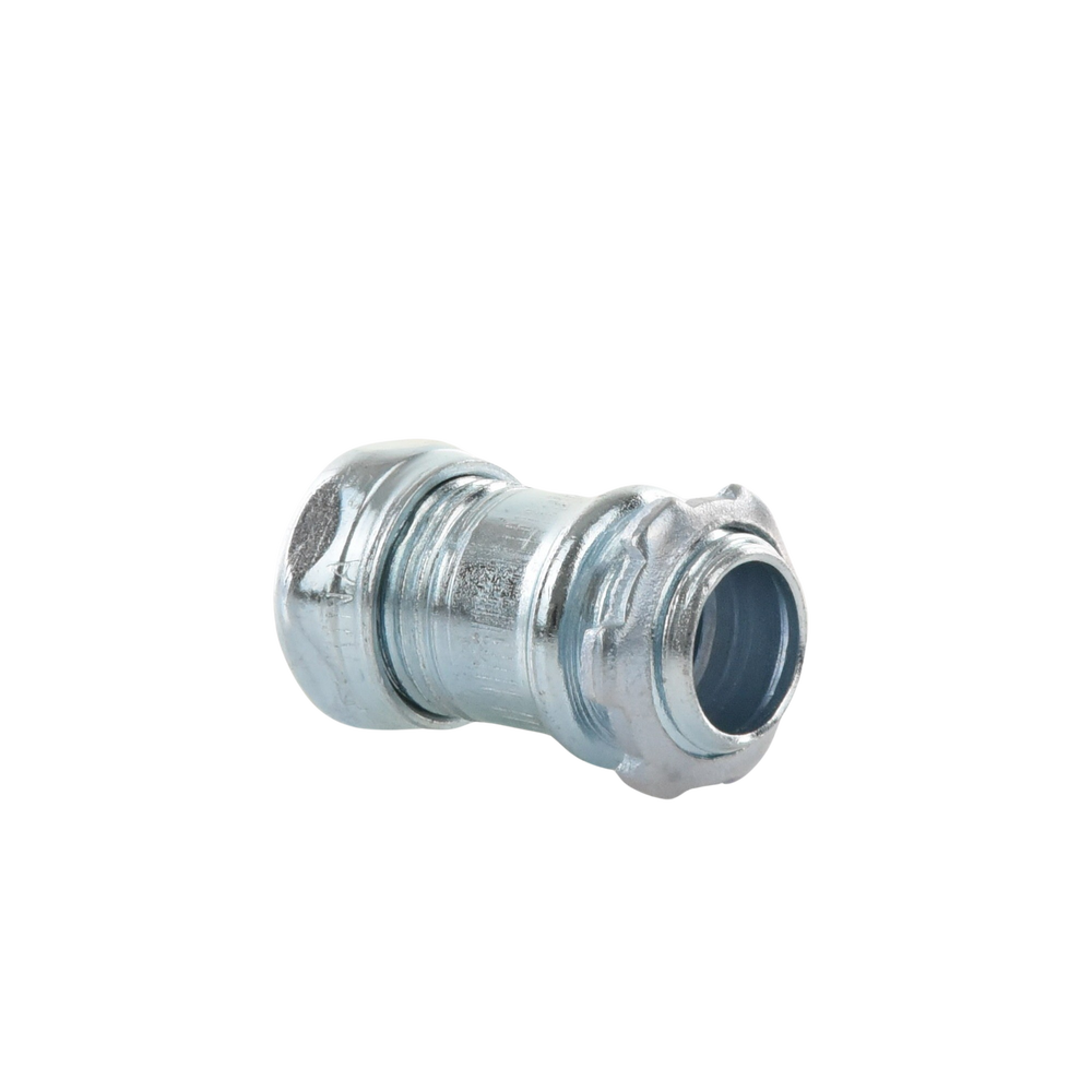Conector Recto Compresión de Acero Galvanizado para Pared Delgada de 1/2" .