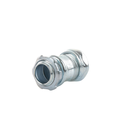 Conector Recto Compresión de Acero Galvanizado para Pared Delgada de 1/2" .
