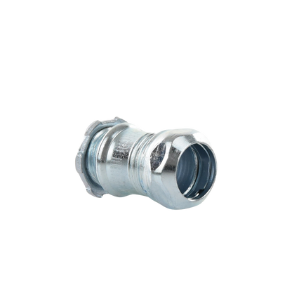 Conector Recto Compresión de Acero Galvanizado para Pared Delgada de 1/2" .