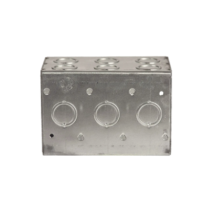 Caja Multigang de 3 Gangs/ Profundidad de 3-1/2 Pulgadas (8.89 cm)/ 19 Entradas de 1/2 - 3/4 Pulgadas (1.27 - 1.91 cm)