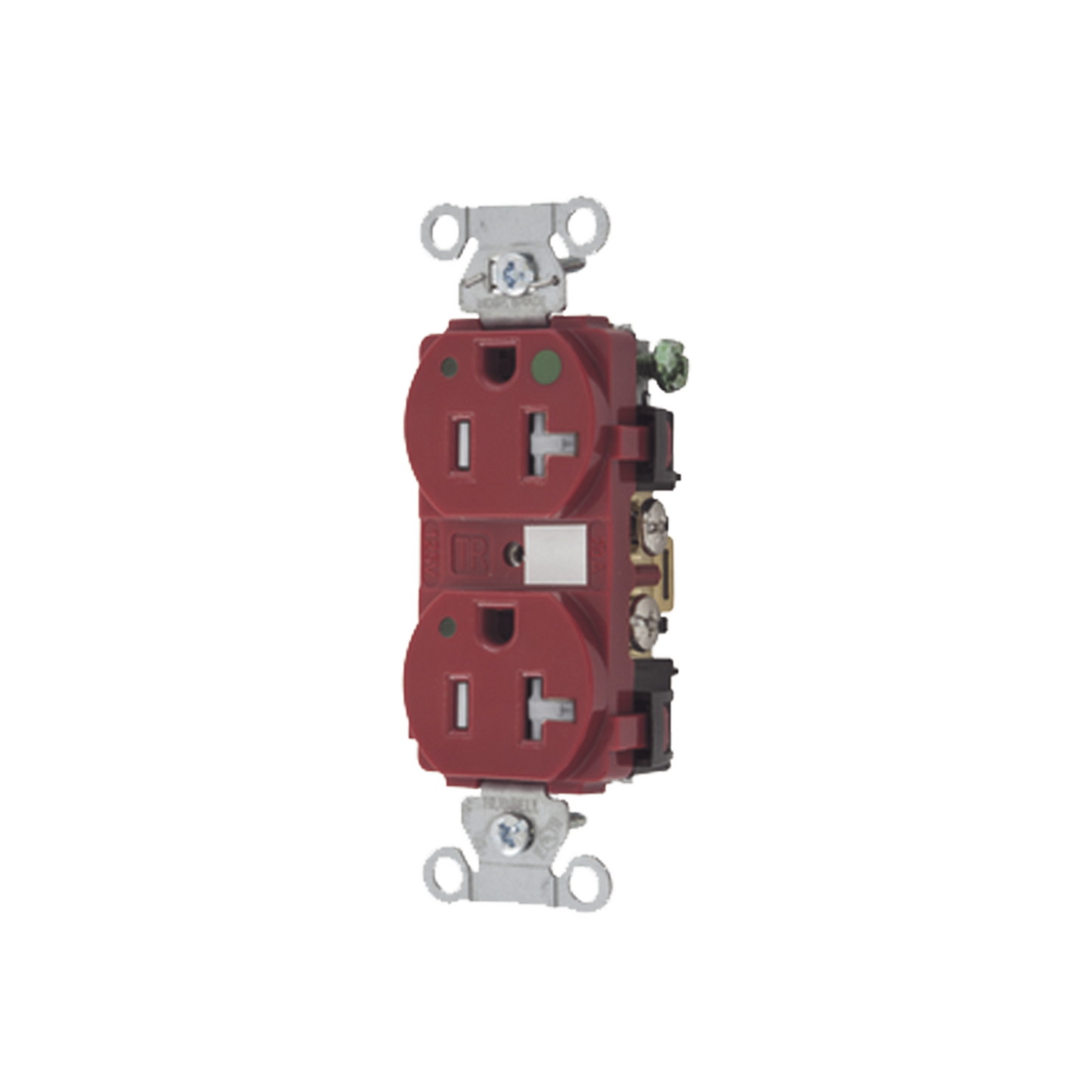 Contacto Duplex  de 20 A 125 V CA/ A prueba de Manipulaciones / Nema 5-20R / Grado Hospitalario / Color Rojo.