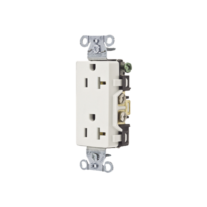 Contacto Duplex Decorador 20 A 125V / 2 Polos 3 Hilos/ Nema 5-20 R / Color Blanco.