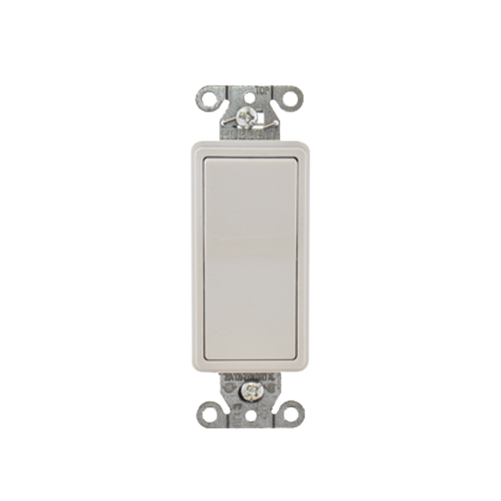 Interruptor Decorador de 20 A 120-277 V CA/ Unipolar / Cableado Lateral y Posterior / Color Blanco.