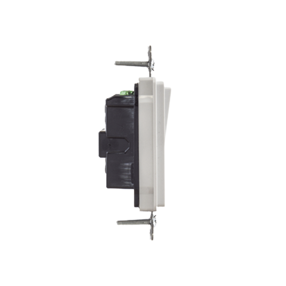 Interruptor Decorador de 20 A 120-277 V CA/ Unipolar / Cableado Lateral y Posterior / Color Blanco.