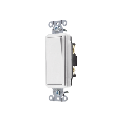 Interruptor Decorador de 20 A 120-277 V CA/ Unipolar / Cableado Lateral y Posterior / Color Blanco.