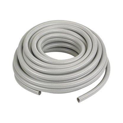 Manguera hermética flexible tipo PolyTuff no metálica, gris de 1" y 100 pies. Uso comercial/industrial.