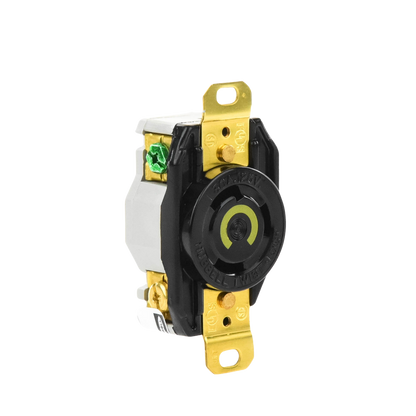 Receptáculo de Media Vuelta Industrial 30 A 125 V CA 2 Polos 3 Hilos (Nema L5-30R) Color Negro