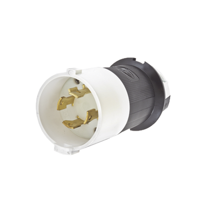 Clavija con Bloqueo de Media Vuelta Industrial 30 A 600 V CA / 3 Polos 4 Hilos / Nema L17-30P.