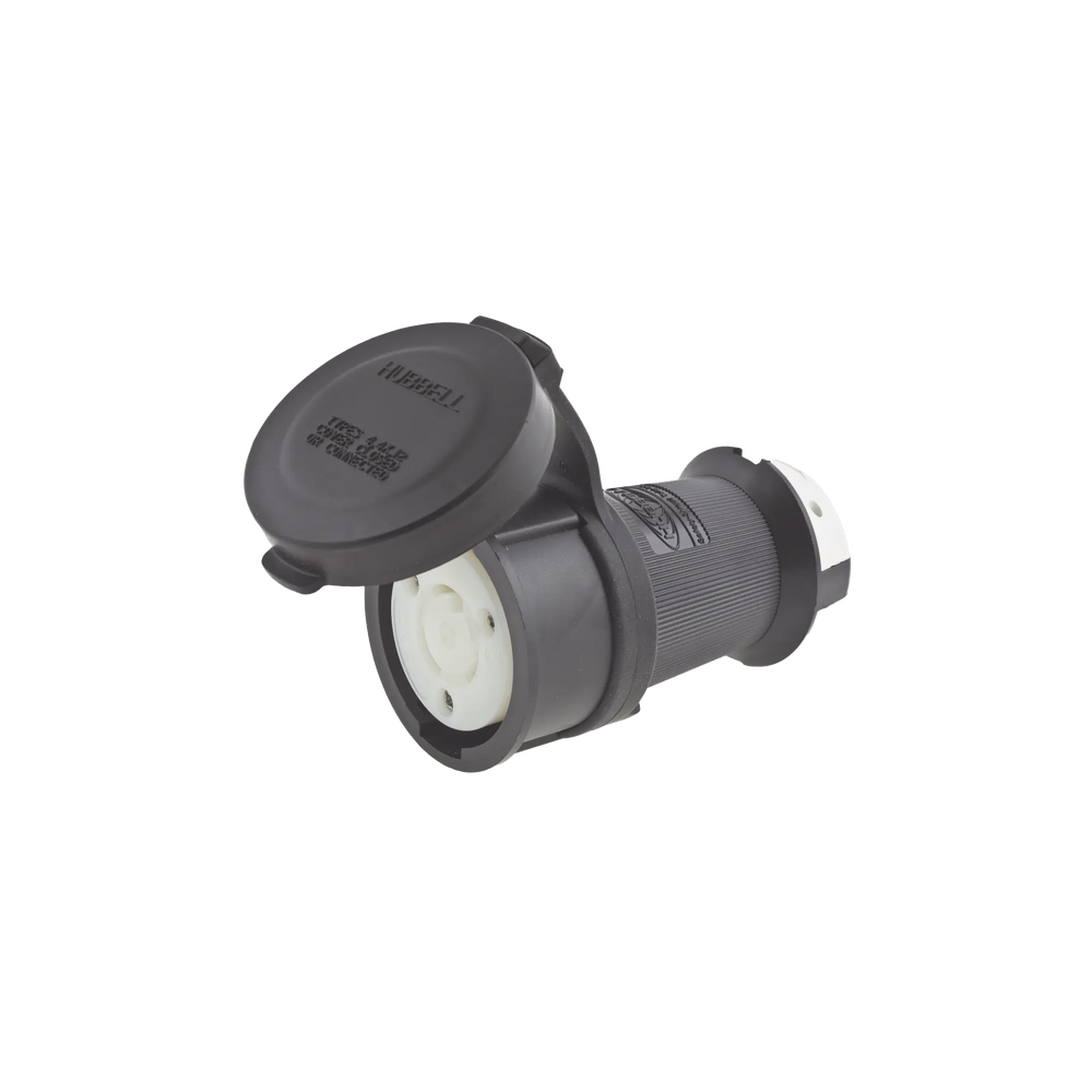 Conector Industrial con Bloqueo de Media Vuelta / 30 A 120/208 V CA / Nema L21-30R / 4 Polos 5 Hilos / Color Blanco y Negro / Grado Industrial