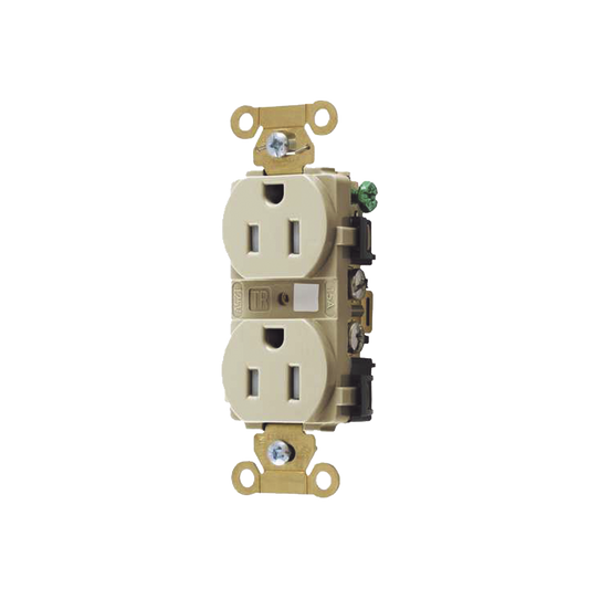 Contacto Duplex 15 A 125 V / A Prueba de Manipulaciones / Nema 5-15R / Color Marfil.