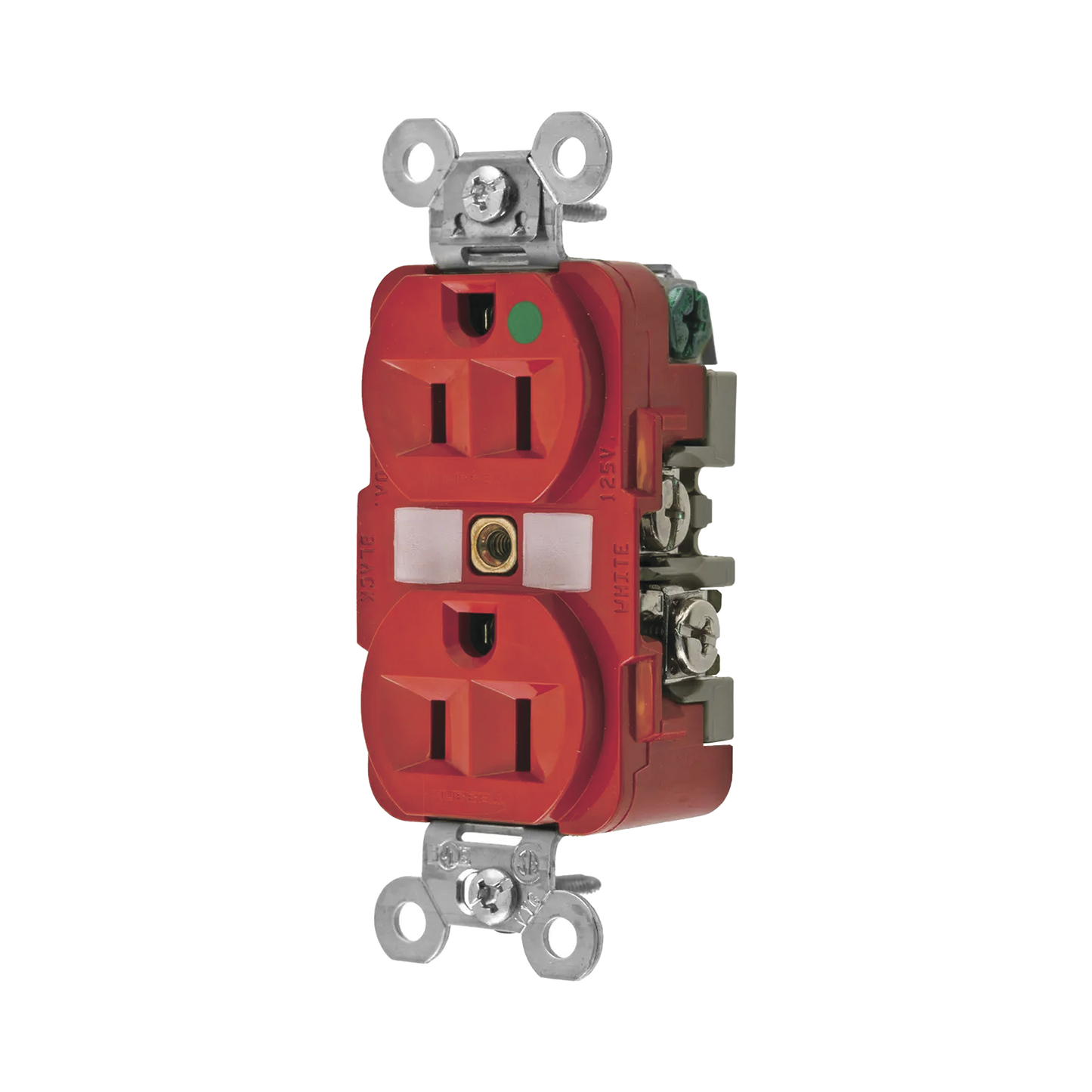 Contacto Dúplex 15 A, 125 V, 2 polos, 3 Hilos, Color Rojo (Nema 5-15R), Grado Hospital.