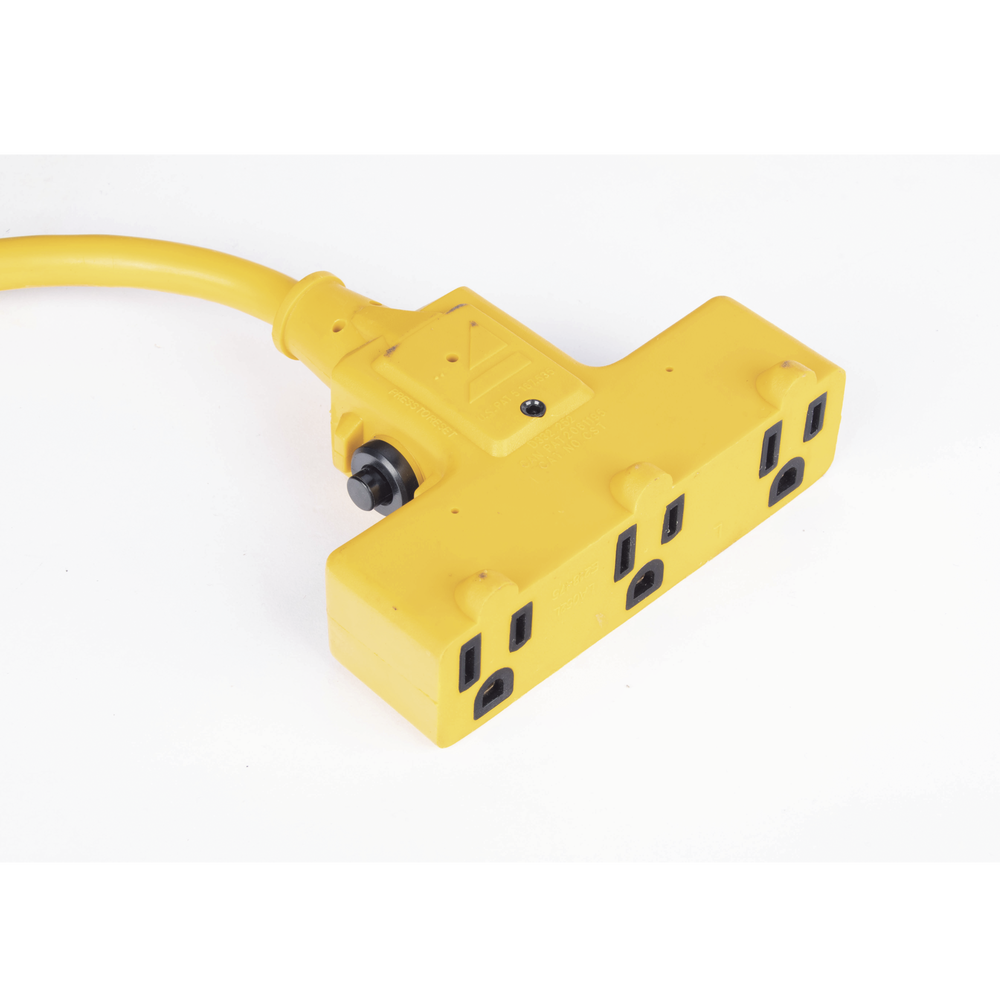 Carrete de Cable comercial (12/3 rudo), para 125 V CA, 12.2 m de longitud con salida triple de 15 A.