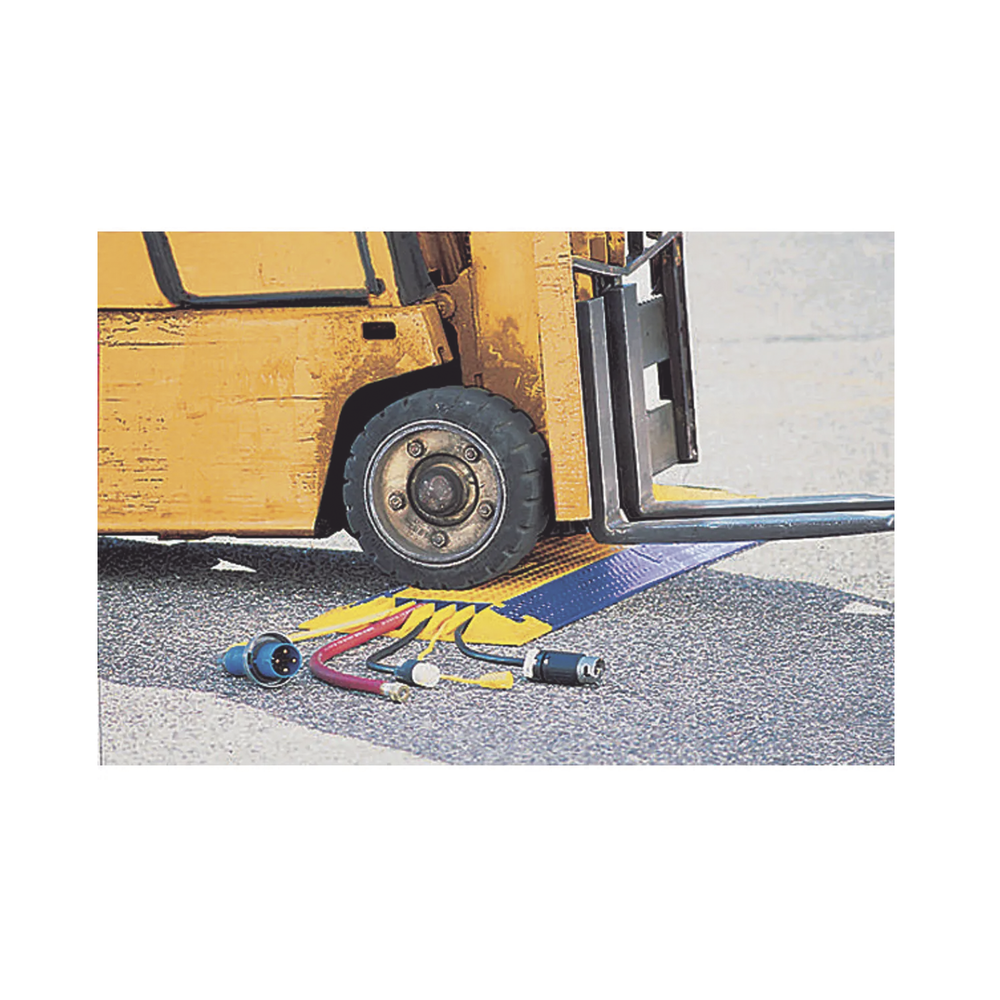 Protector para Cables de 5 Canales Truk Trak / Dimensiones 914 x 508 x 58.6 mm (35.98 x 20 x 2.31 Pulgadas) / Color Azul y Amarillo.