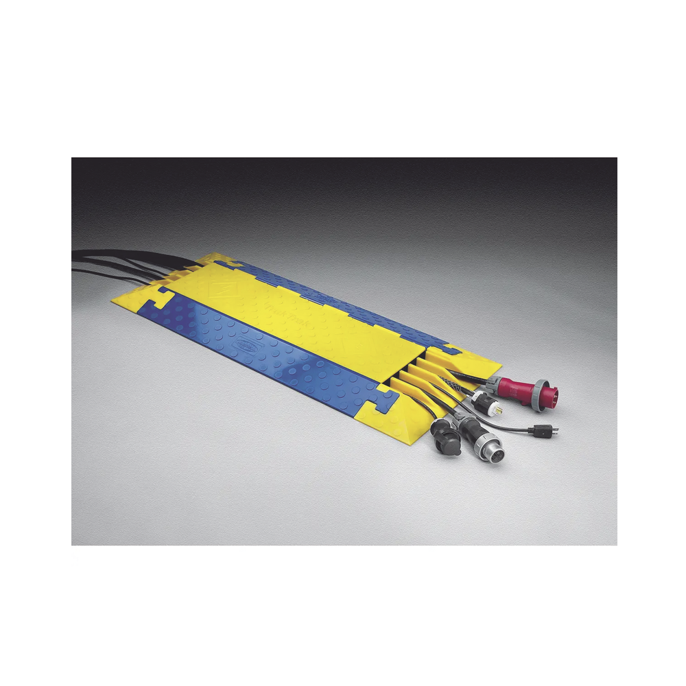 Protector para Cables de 5 Canales Truk Trak / Dimensiones 914 x 508 x 58.6 mm (35.98 x 20 x 2.31 Pulgadas) / Color Azul y Amarillo.