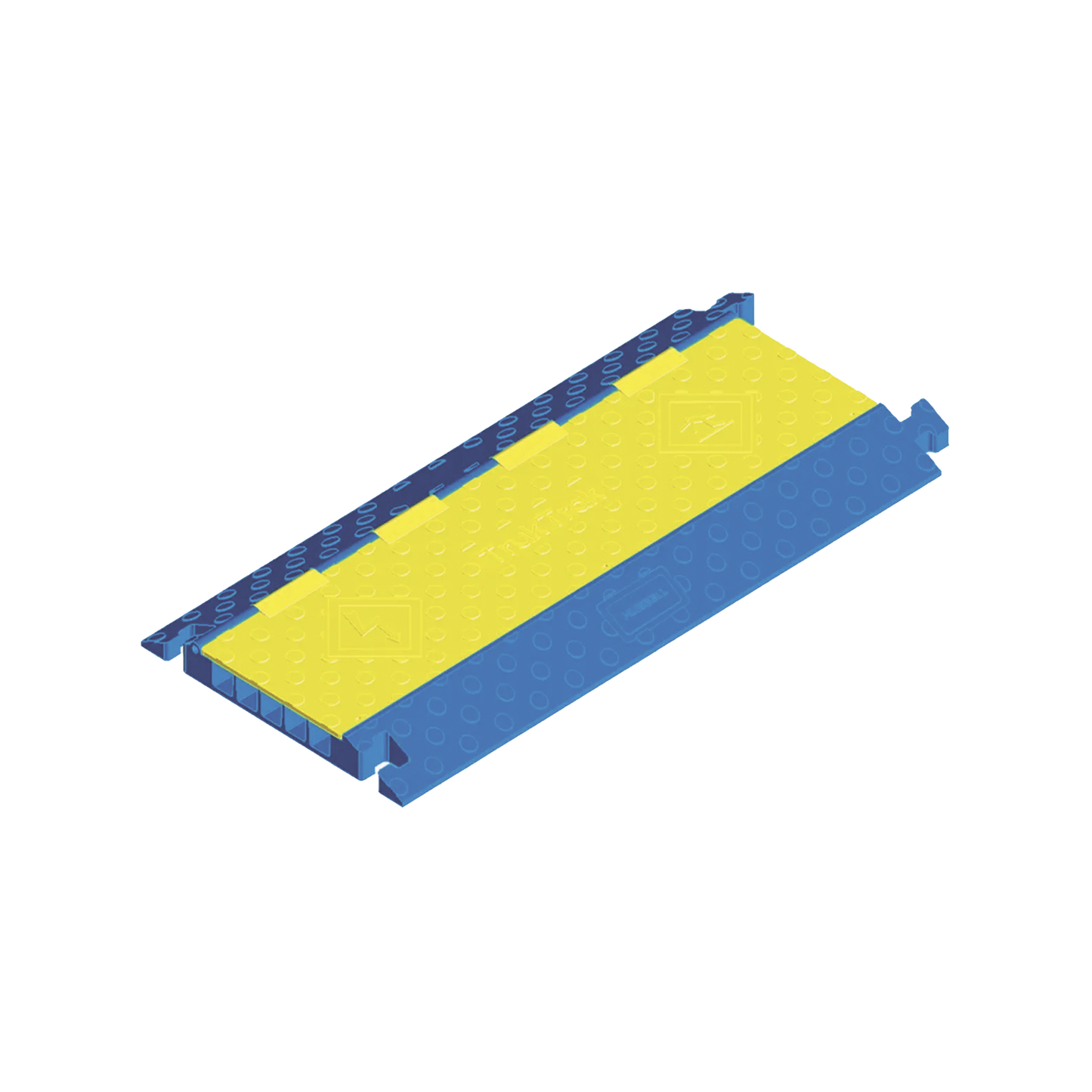 Protector para Cables de 5 Canales Truk Trak / Dimensiones 914 x 508 x 58.6 mm (35.98 x 20 x 2.31 Pulgadas) / Color Azul y Amarillo.
