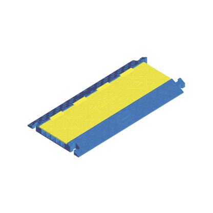 Protector para Cables de 5 Canales Truk Trak / Dimensiones 914 x 508 x 58.6 mm (35.98 x 20 x 2.31 Pulgadas) / Color Azul y Amarillo.