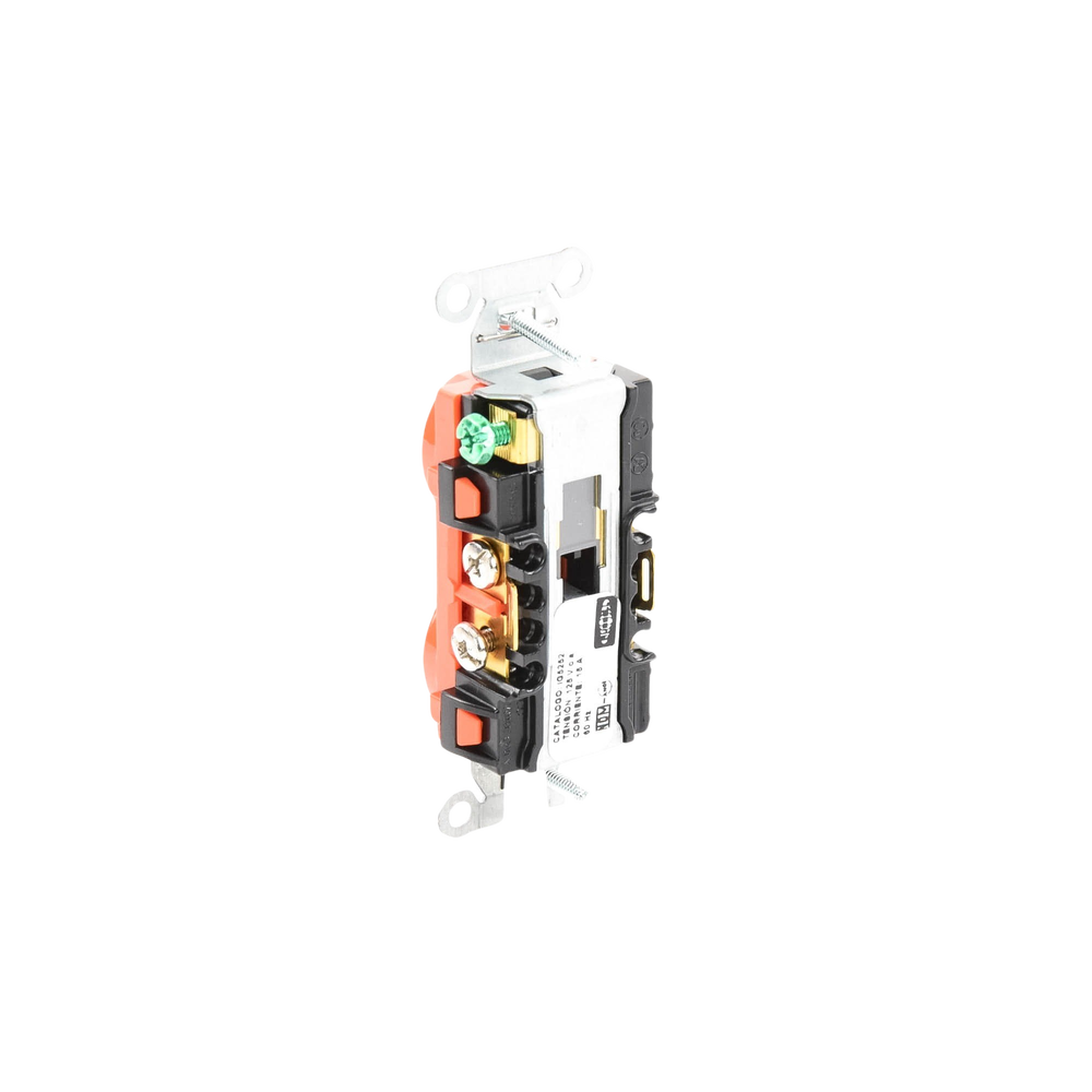 Contacto Dúplex Conexión a Tierra Aislada/ 15A 125V/ 2 polos 3 Hilos/ Nema 5-15R /Grado Comercial/ Color Naranja.