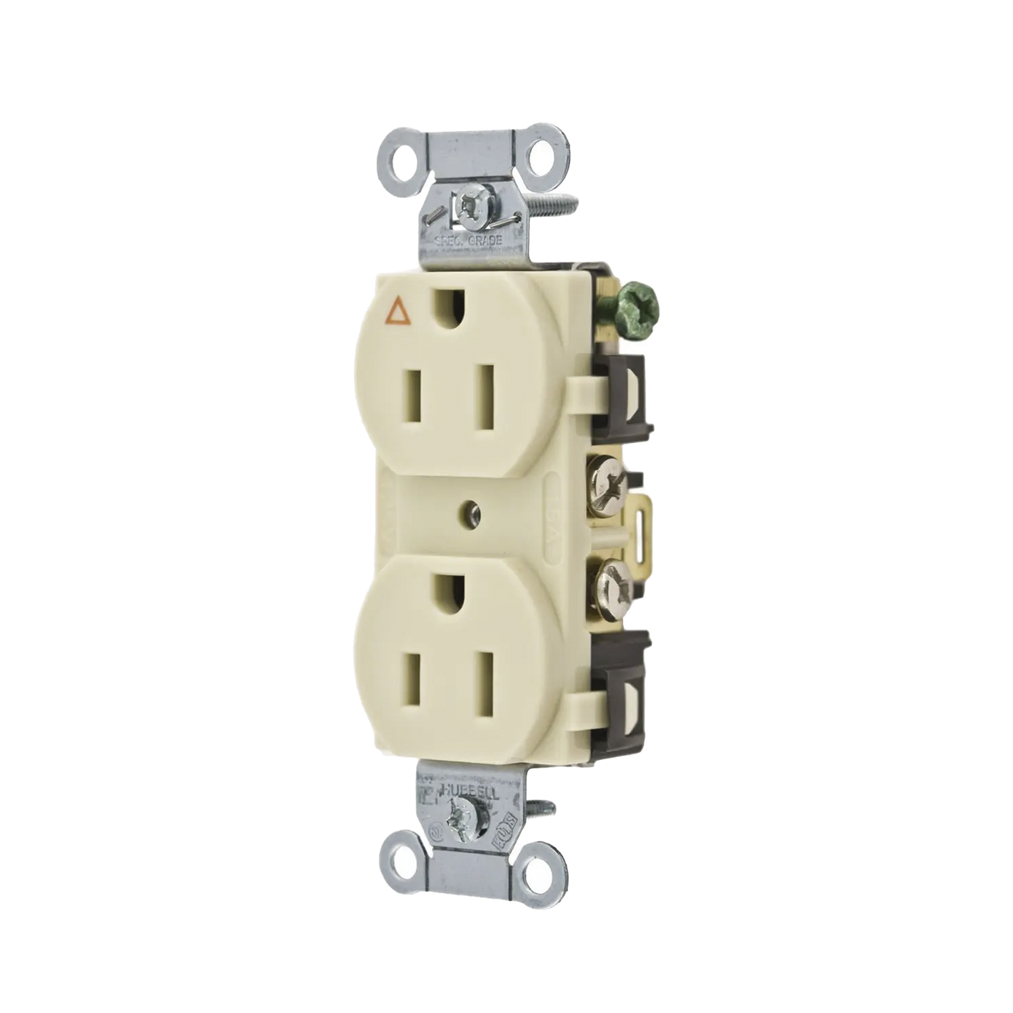 Contacto Dúplex Conexión a Tierra Aislada/ 15 A 125 V/ 2 Polos 3 Hilos/ Color Marfil/ Nema 5-15R/ Grado Comercial.