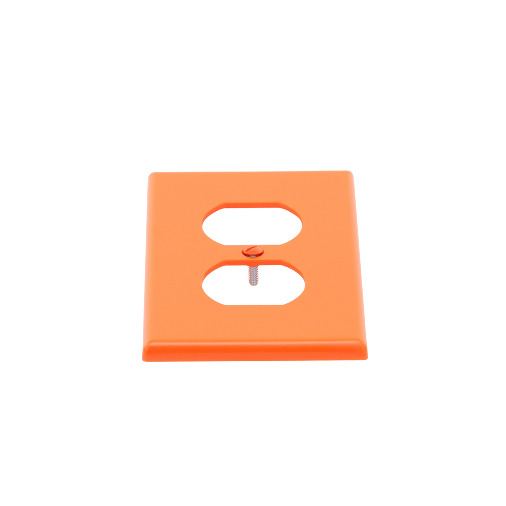 Tapa para Contacto Dúplex Color naranja.