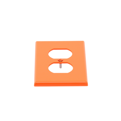 Tapa para Contacto Dúplex Color naranja.