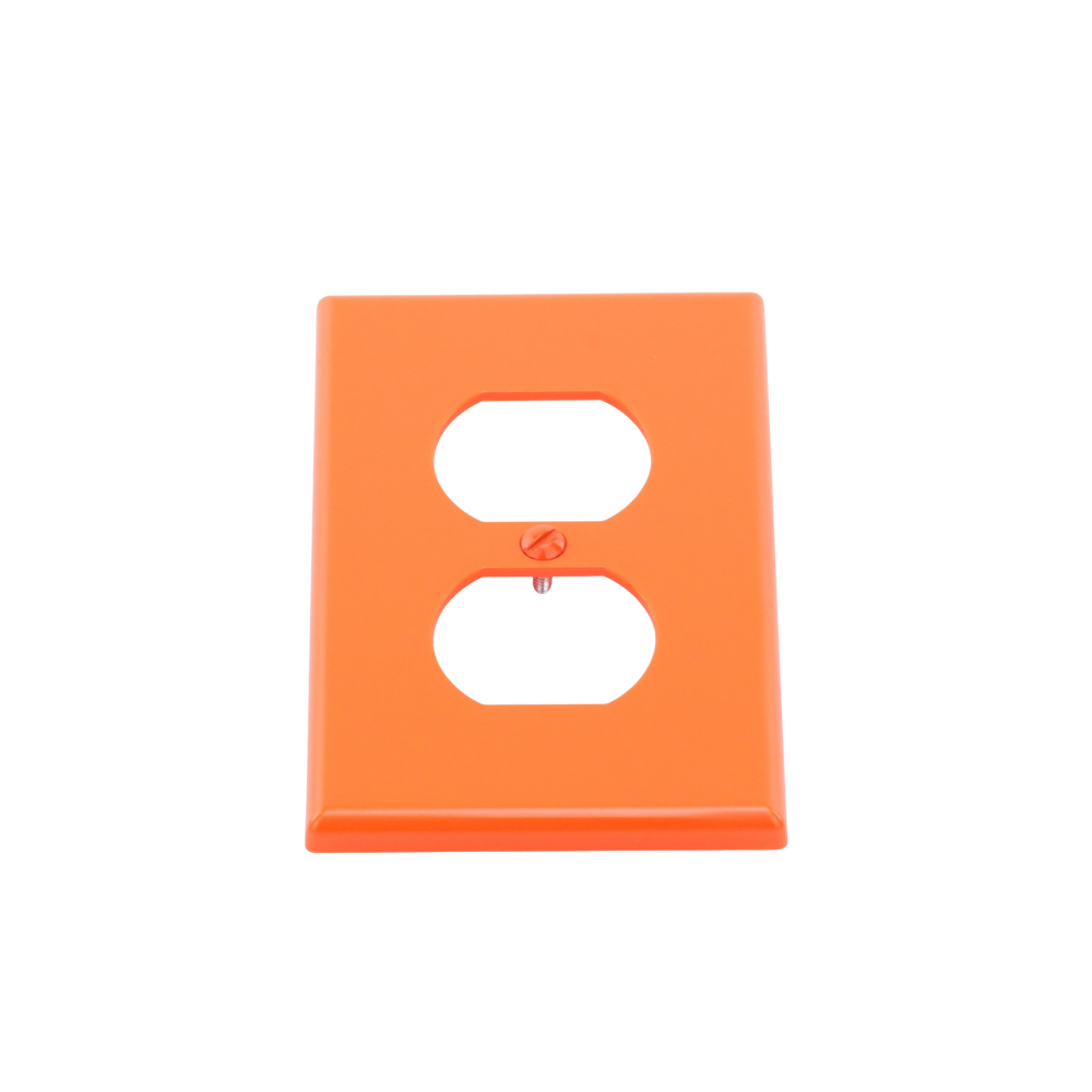 Tapa para Contacto Dúplex Color naranja.