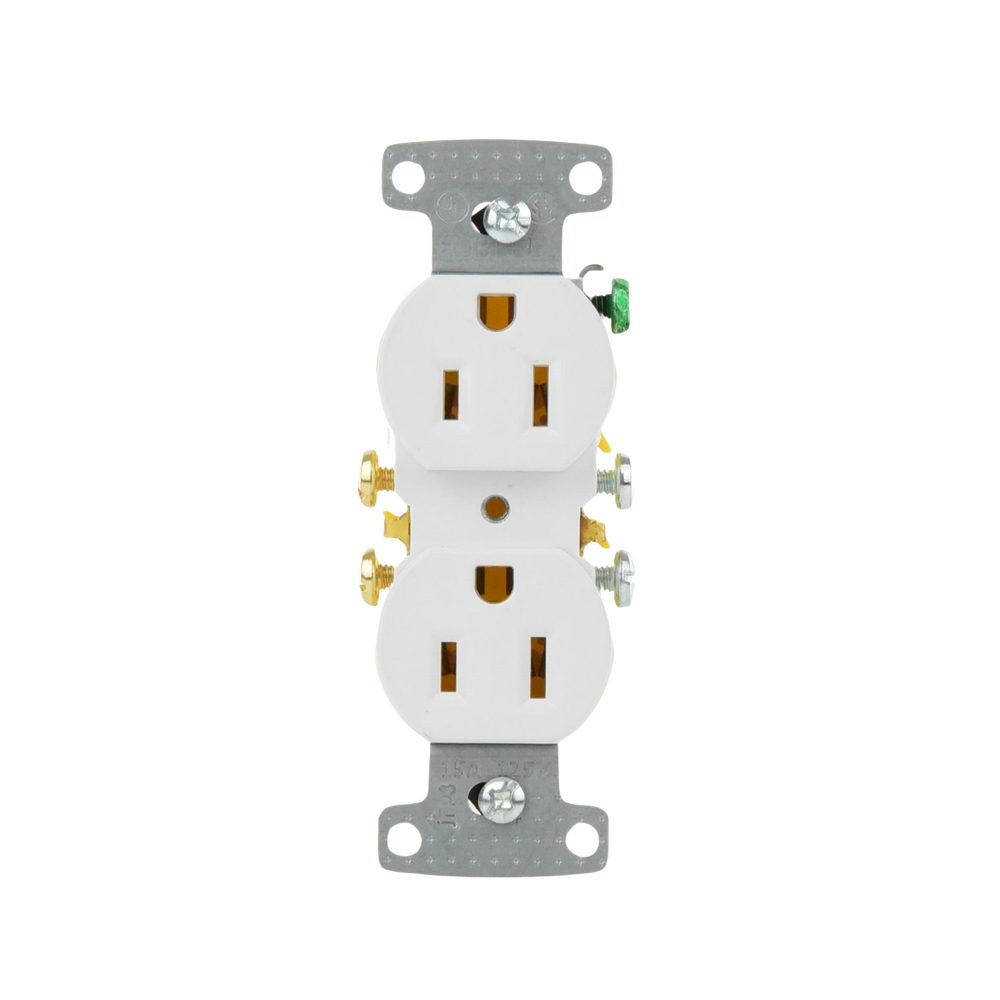 Contacto Duplex 15A 125V/ 2 Polos 3 Hilos/ Nema 5-15R/ Color Blanco.