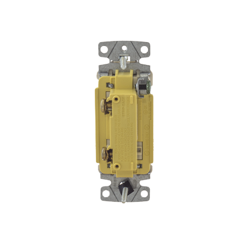 Interruptor Unipolar Residencial 15 A 120-277 V / Cableado Lateral y Trasero / Color Marfil.