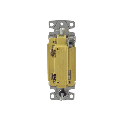 Interruptor Unipolar Residencial 15 A 120-277 V / Cableado Lateral y Trasero / Color Marfil.