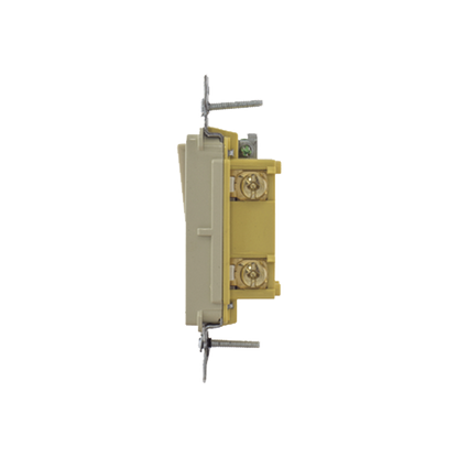 Interruptor Unipolar Residencial 15 A 120-277 V / Cableado Lateral y Trasero / Color Marfil.