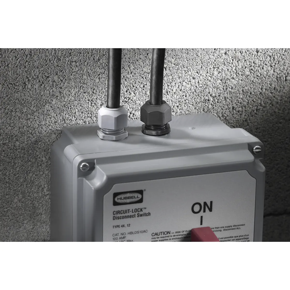 Conector de cable, estilo europeo para conductores de 0.59" a 1 ", 1", gris.
