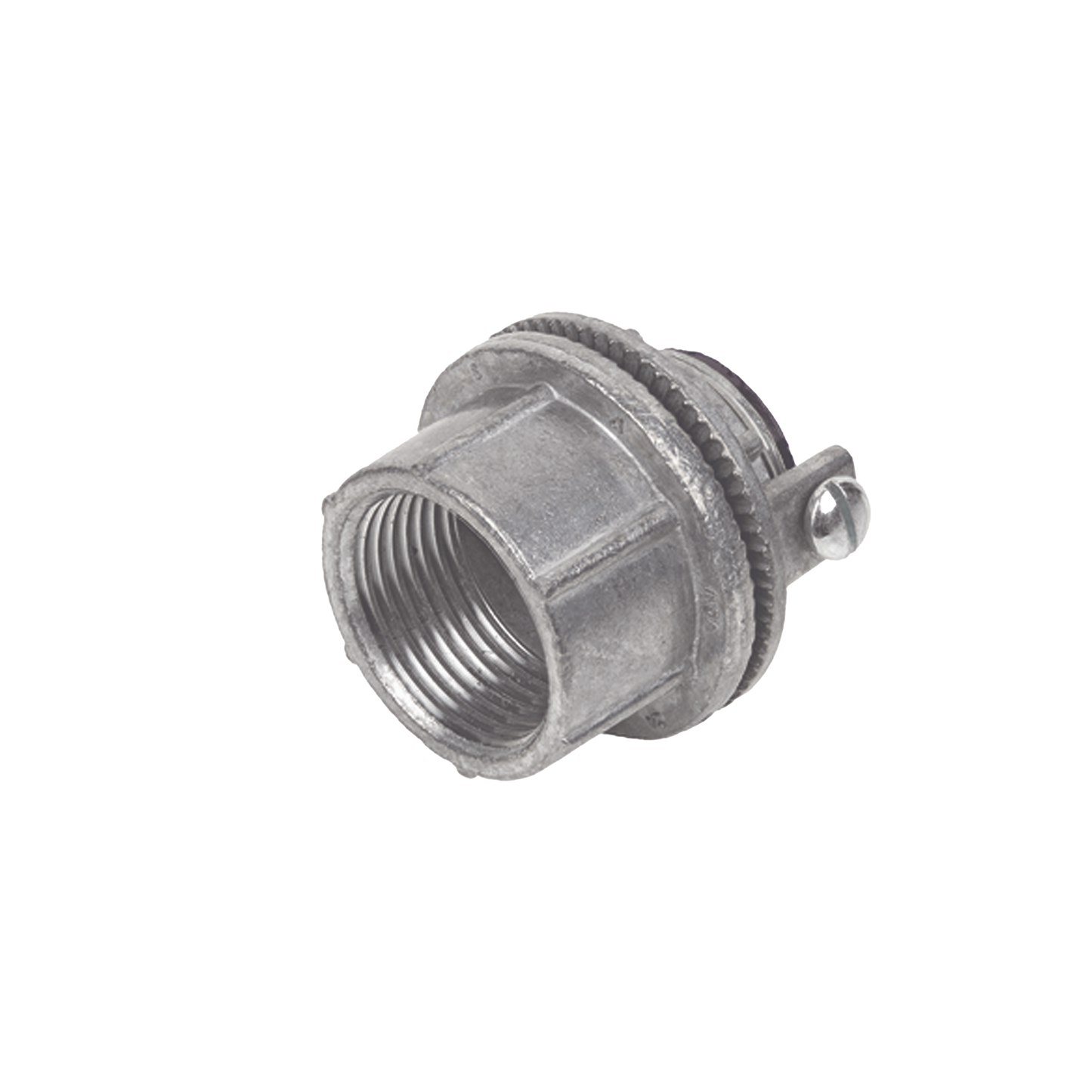 Conector Myers de Zinc  1 1/4" / Con tornillo a tierra / Para Intemperie.