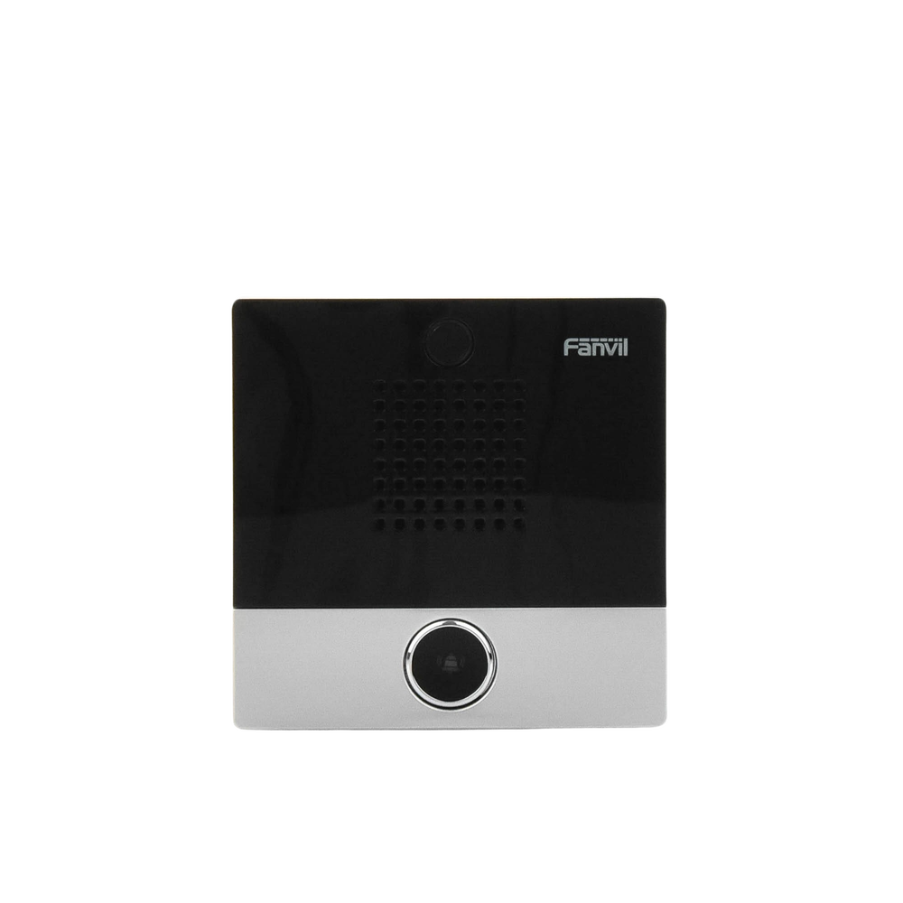 Mini Intercomunicador para hotelería y hospitales, con diseño elegante, PoE, 1 botón, 1 relevador integrado de salida y entrada.