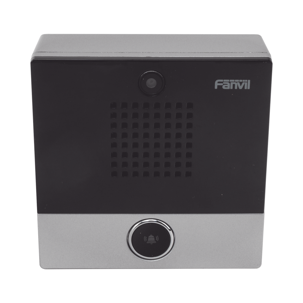 Mini video Intercomunicador para hotelería y hospitales, con diseño elegante, PoE, cámara 1Mpx, 1 botón, 1 relevador integrado de salida y entrada.