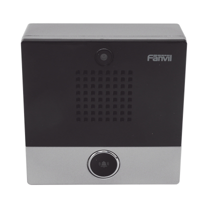 Mini video Intercomunicador para hotelería y hospitales, con diseño elegante, PoE, cámara 1Mpx, 1 botón, 1 relevador integrado de salida y entrada.