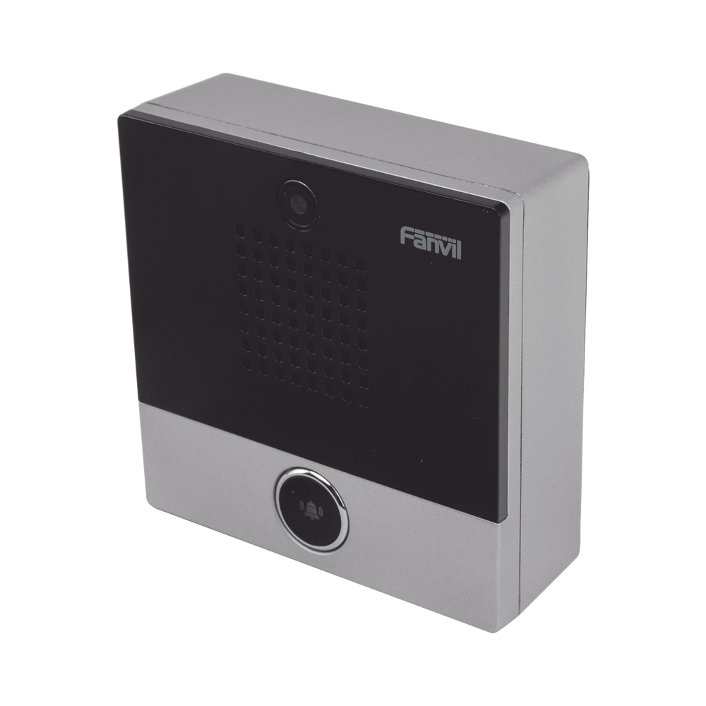 Mini video Intercomunicador para hotelería y hospitales, con diseño elegante, PoE, cámara 1Mpx, 1 botón, 1 relevador integrado de salida y entrada.