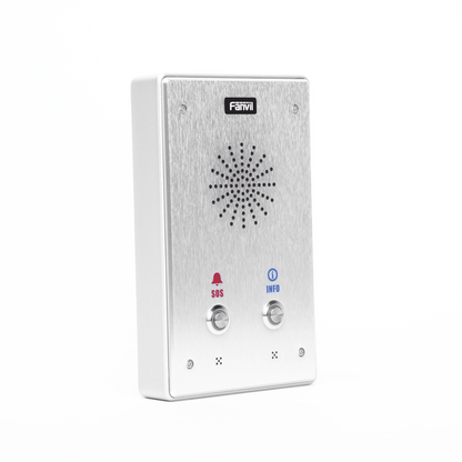 Intercomunicador IP, 2 líneas SIP, 2 relevadores con 2 botónes para llamada, anti-vandálico, IP65 e IK10, PoE