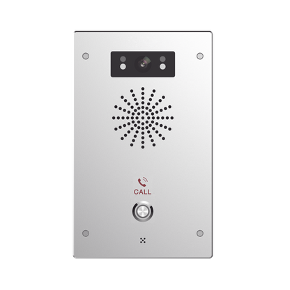 Video Intercomunicador IP, 2 líneas SIP, 2 relevadores con botón para llamada, Onvif, anti-vandálico, PoE, IP65 e IK10, PoE