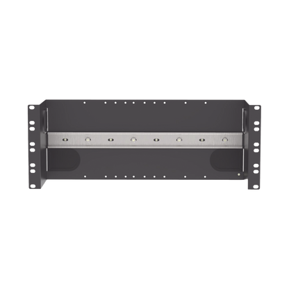 Soporte Industrial Para Instalar Equipos de Montaje en Riel DIN, Para Racks o Gabinetes Estándar de 19in, de 4UR, Color Negro