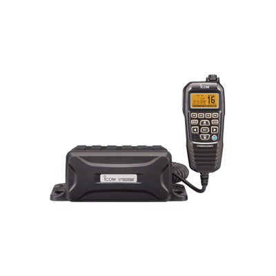 Radio Marina VHF / 25W de Potencia / Clase D DSC Integrado / IPX7 Submersible / Interfaz NMEA 0183