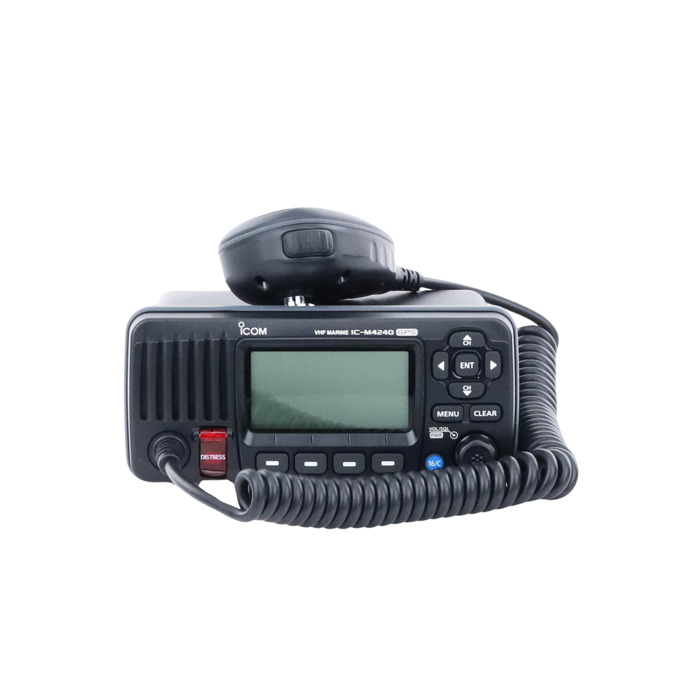 Radio VHF Móvil Marino, Función de cancelación de ruido, GPS interconstruido, Salida de potencia de 10W, Bocina Manual, Elimina Residuos de Agua de la Bocina, IPX7 Sumergible, Color Negro.