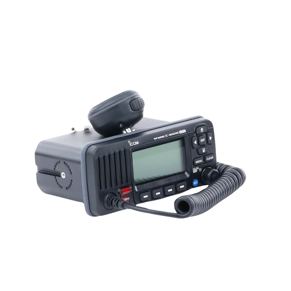 Radio VHF Móvil Marino, Función de cancelación de ruido, GPS interconstruido, Salida de potencia de 10W, Bocina Manual, Elimina Residuos de Agua de la Bocina, IPX7 Sumergible, Color Negro.