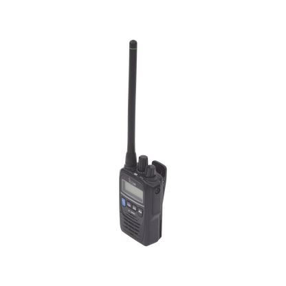 Radio portátil marino y comercial en VHF, incluye los canales USA, INT, CAN, y del clima