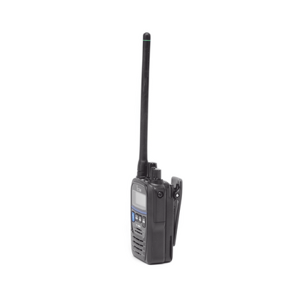 Radio VHF Portátil, Intrínsicamente Seguro, 5 W de Potencia de RF, Certificado UL, Opción de Uso en Mar y Tierra, Funciones de Emergencia, IP67 y MIL-STD-810G, 11 horas de duración de batería