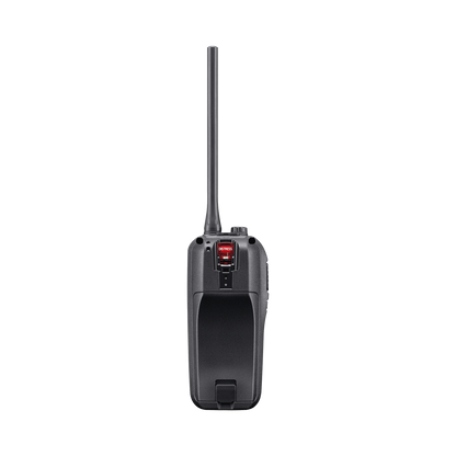 Radio portátil marino flotante con receptor AIS y GPS incluido, Tx: 156.025-157.425 MHz Rx: 156.050-163.275 MHz, opera en canales INT, USA, CAN, WX, Incluye antena, batería, cargador, cable de encendedor y clip.