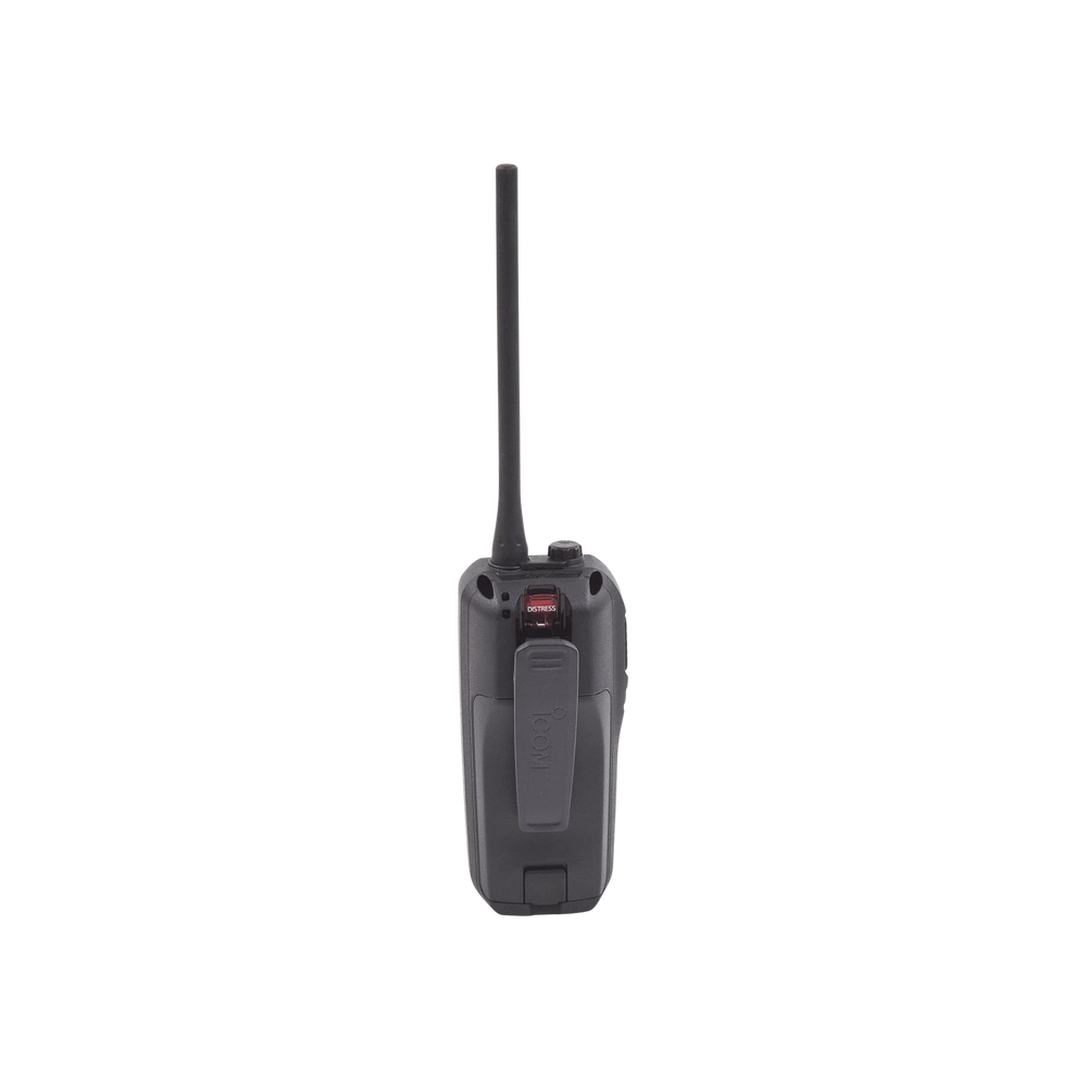 Radio portátil marino flotante con receptor AIS y GPS incluido, Tx: 156.025-157.425 MHz Rx: 156.050-163.275 MHz, opera en canales INT, USA, CAN, WX, Incluye antena, batería, cargador, cable de encendedor y clip.