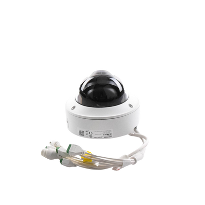 Domo IP 4 Megapixel / Lente Mot. 2.8 a 12 mm / 40 mts IR EXIR / IK10 / IP67 / H.265+ / WDR 140 dB / Captura Facial / DeepinView / Búsqueda por Atributos / 2 Micrófonos Integrados / Micro SD
