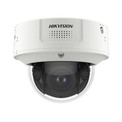 Domo IP 4 Megapixel / Lente Mot. 2.8 a 12 mm / 40 mts IR EXIR / IK10 / IP67 / H.265+ / WDR 140 dB / Captura Facial / DeepinView / Búsqueda por Atributos / 2 Micrófonos Integrados / Micro SD